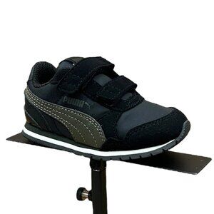 Puma ST Runner v2 Boys Boys Slip-on Sneaker Size 5 Black-Green-Olive Lightweight